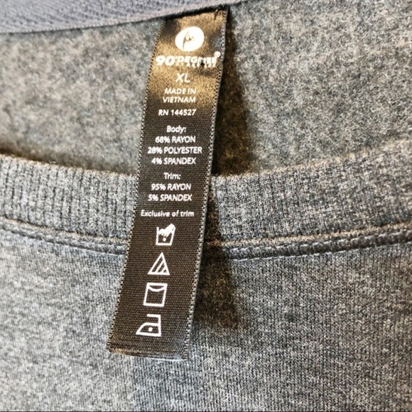 New with Tags 90 Degree Dark Grey Lace Up Side Crewneck Athletic Sweatshirt - Picture 14 of 16